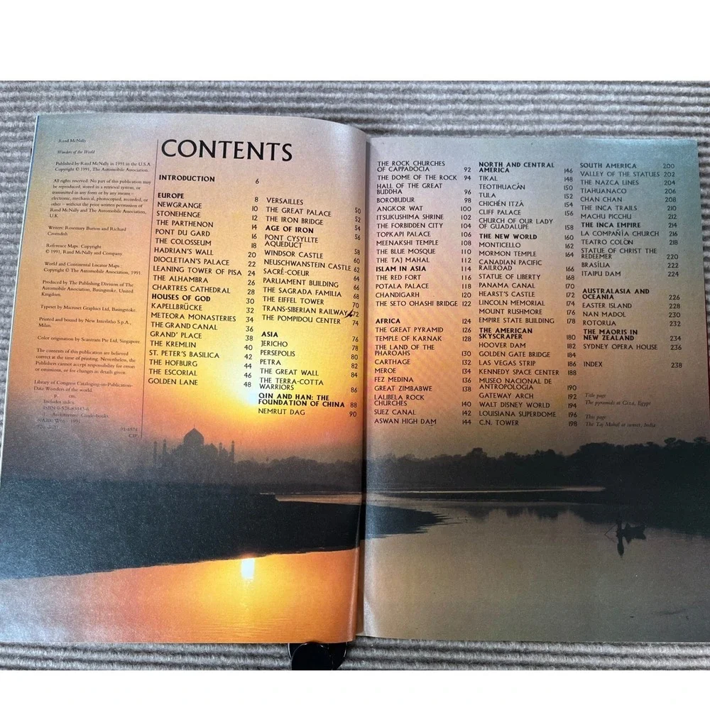Rand McNally Wonders of the World 1991 Hardcover Illustrated History Travel Book